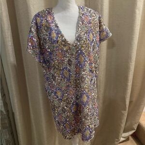 Sequin Multicolor V-Neck Dress